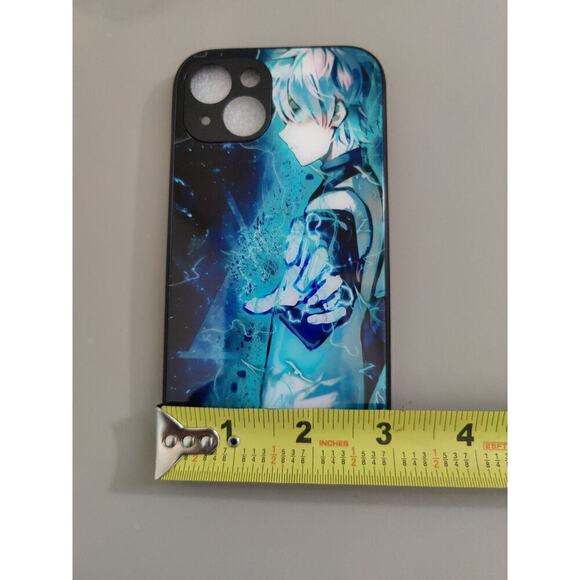 Anime Printed iPhone 13 Cases Black Outside Blue Print Hard Rubber Case - Picture 7 of 10